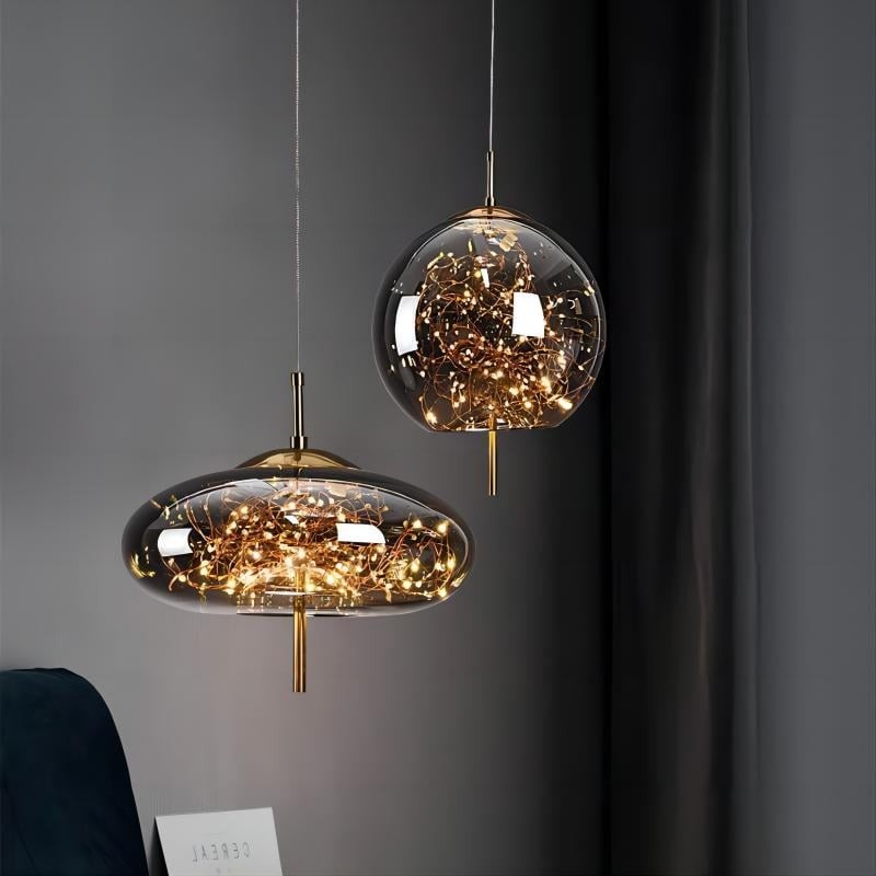 Scandinavische cilindervormige ovale glazen hanglamp HL479