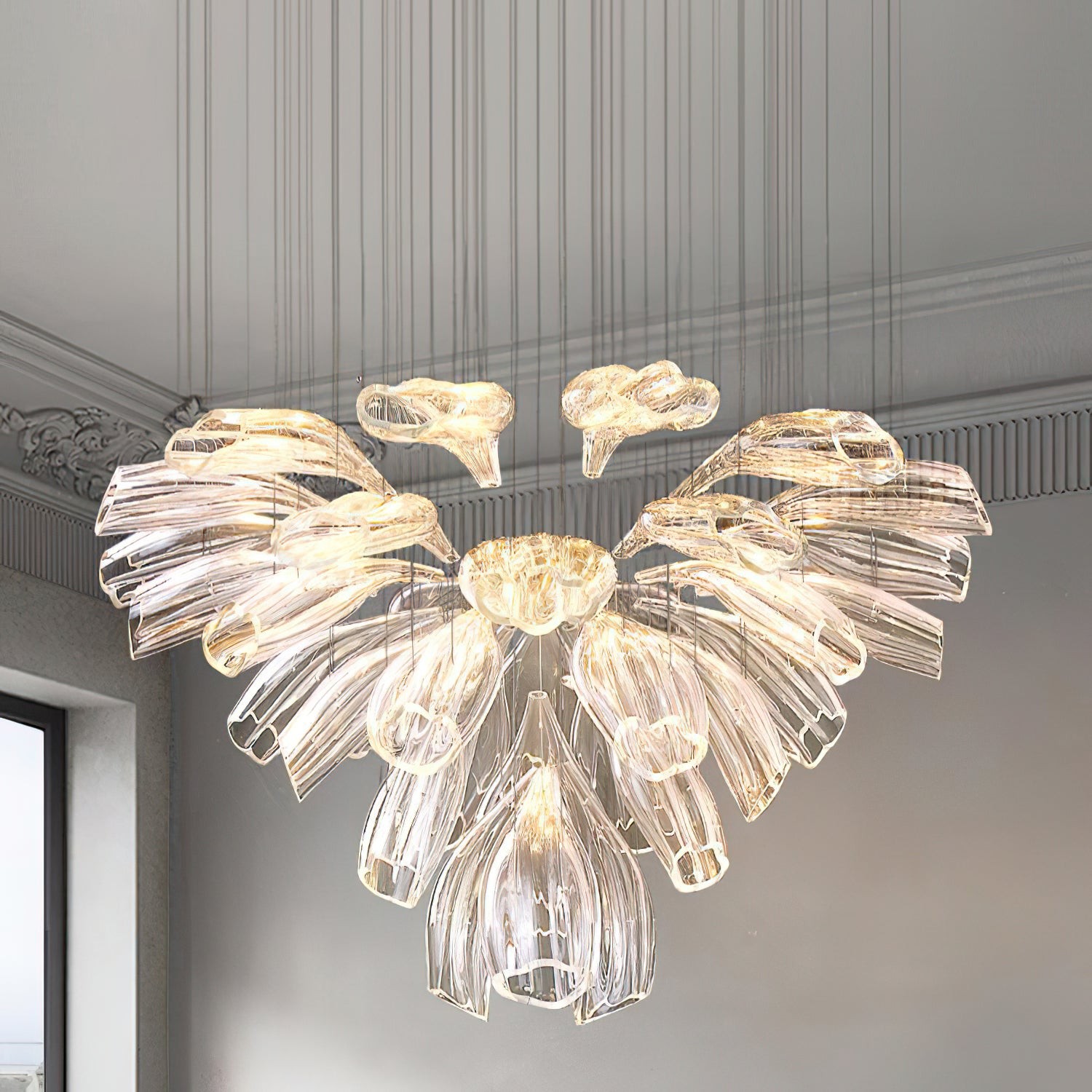 Glazen Lotus Kroonluchter HL1143