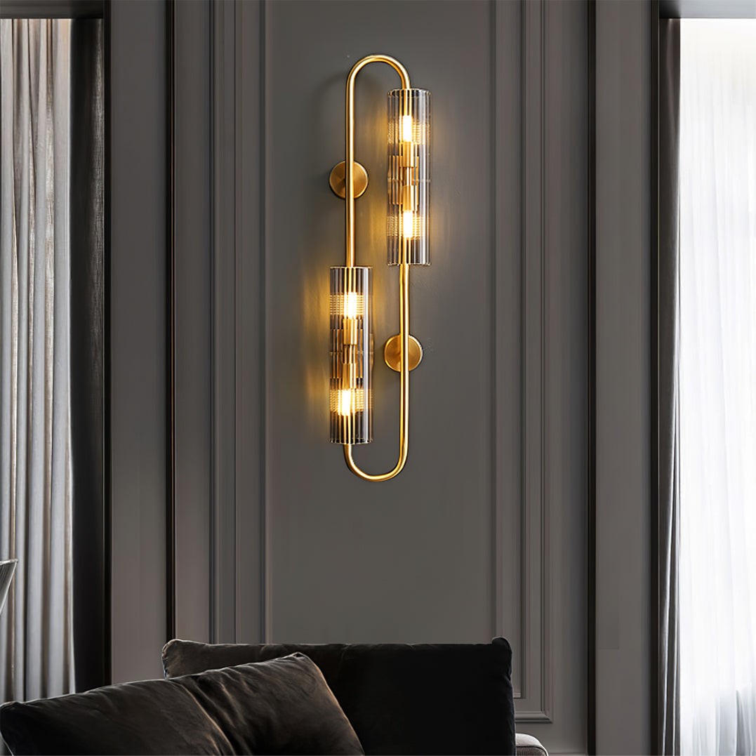 Dubbele messing wandlamp HL1138