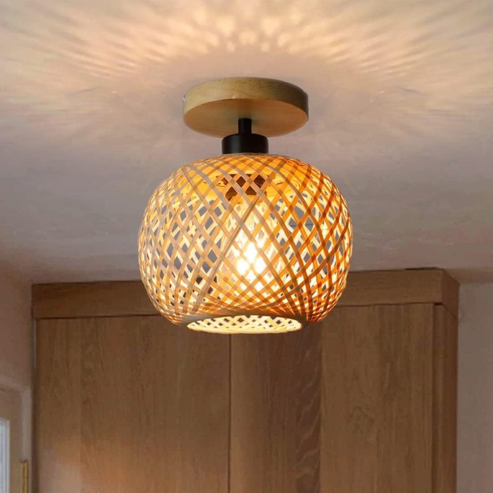 Handgemaakte, etherische bamboe plafondlamp HL3421