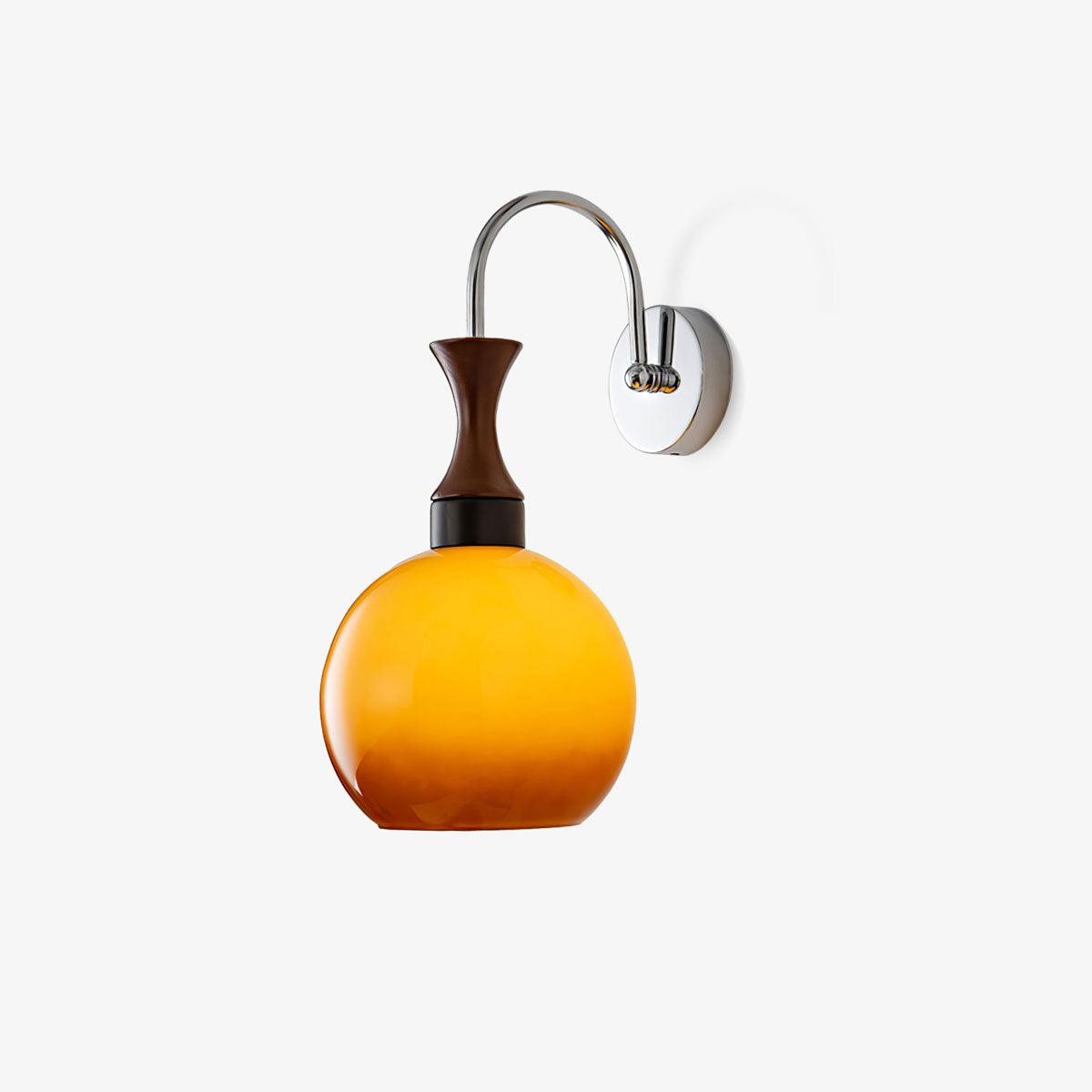 Bolvormige gele wandlamp HL649