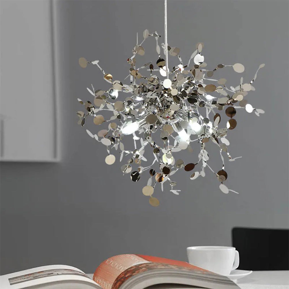 Moderne creatieve decoratieve bladroestvrijstalen hanglamp HL466