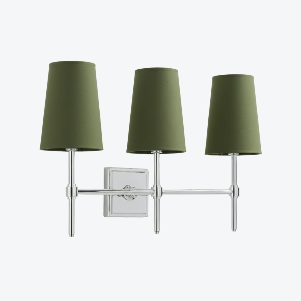 Derlina Witte Linnen Wandlamp – Retro Metalen Verlichtingsarmatuur met Meerdere Hoofden HL1433