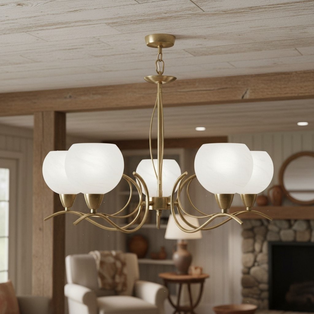 Armicora Antieke Kroonluchter met Meerdere Lampen - Elegante Metalen Afwerking voor Eetkamers of Woonkamers HL2135