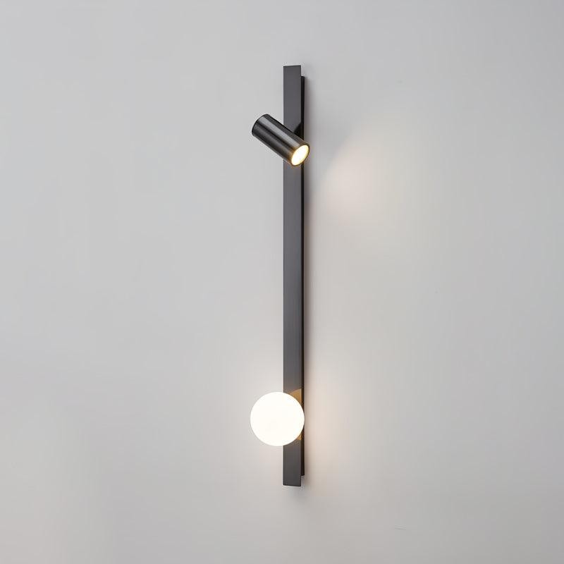 Moderne zwarte lineaire parelarm wandlamp met lange arm HL1122