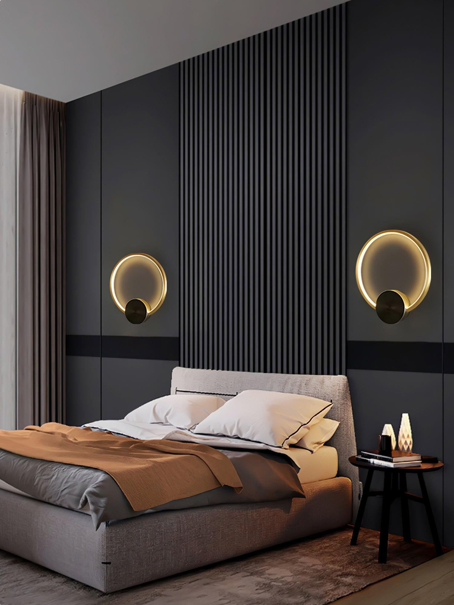Minimalistische creatieve eenvoudige messing ronde LED-wandlamp HL776