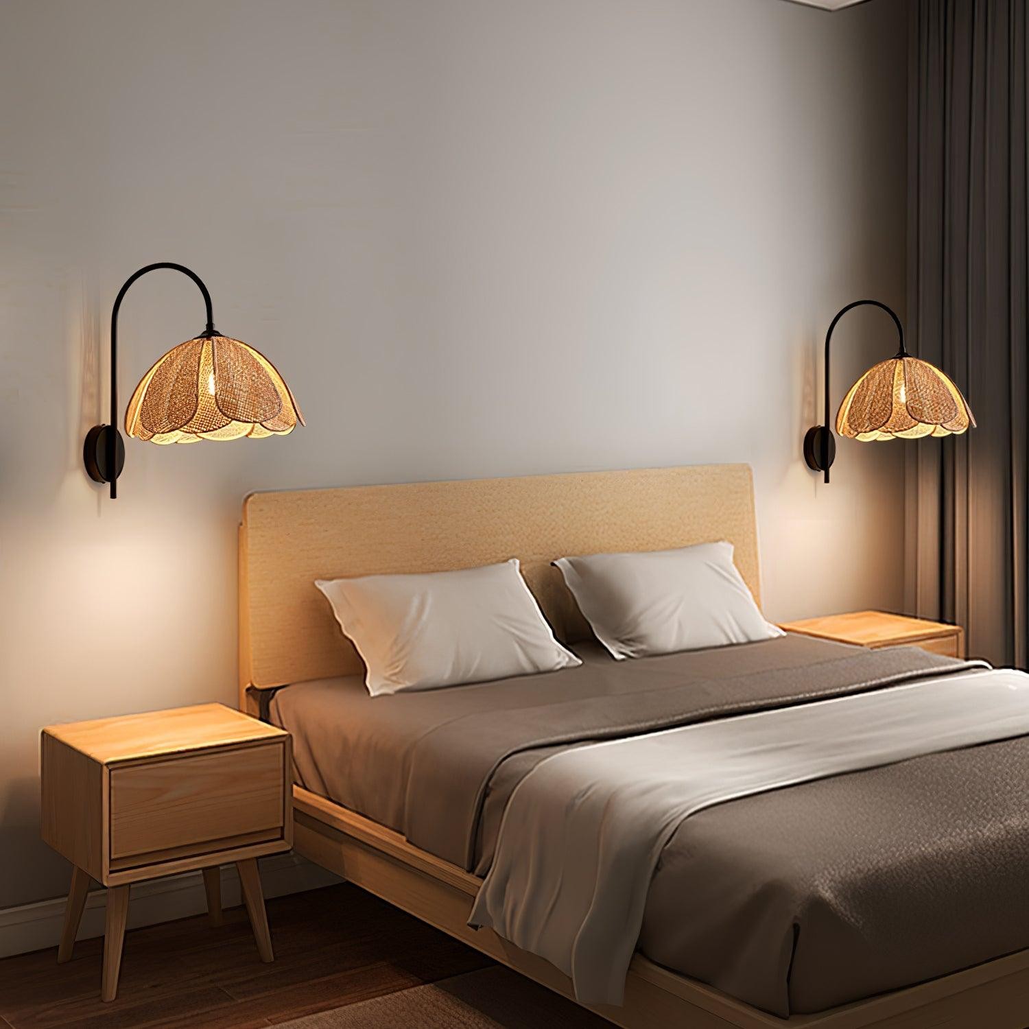 Rotan Bloemblaadje Wandlamp HL795