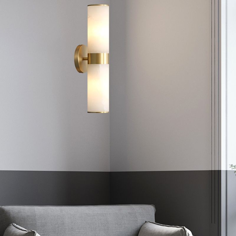 Moderne dubbele kop metalen messing stenen wastafel wandlamp HL420
