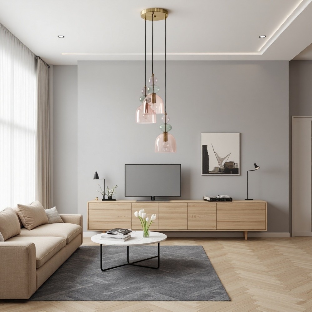 Hanglamp van gebrandschilderd glas - Macaron Design Restaurantlamp HL1067