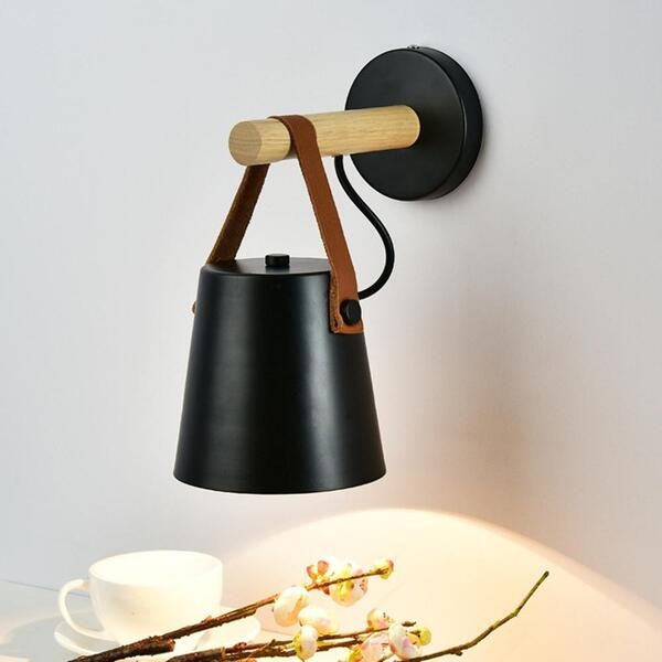 Scandinavische houten riememmer wandlamp HL62