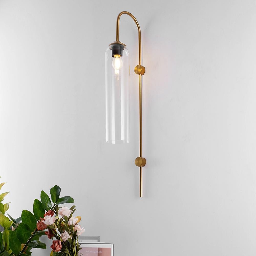 Glazen Float Glide Cilindrische Wandlamp voor Slaapkamer