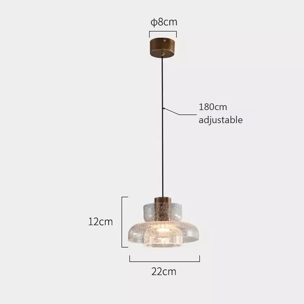 Retro hanglamp van gebarsten glas HL1253