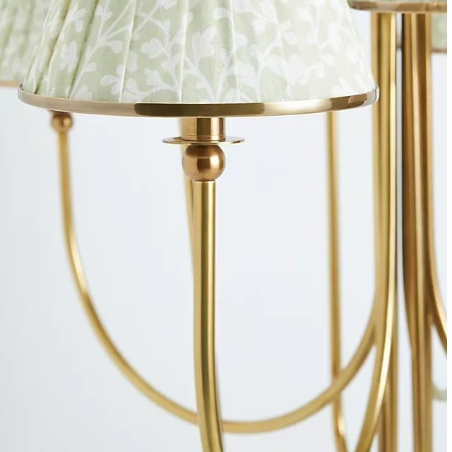 Ruchee Kroonluchter - Plafondlamp met gelaagde stoffen kap en messing frame voor eet- of woonkamer HL1891