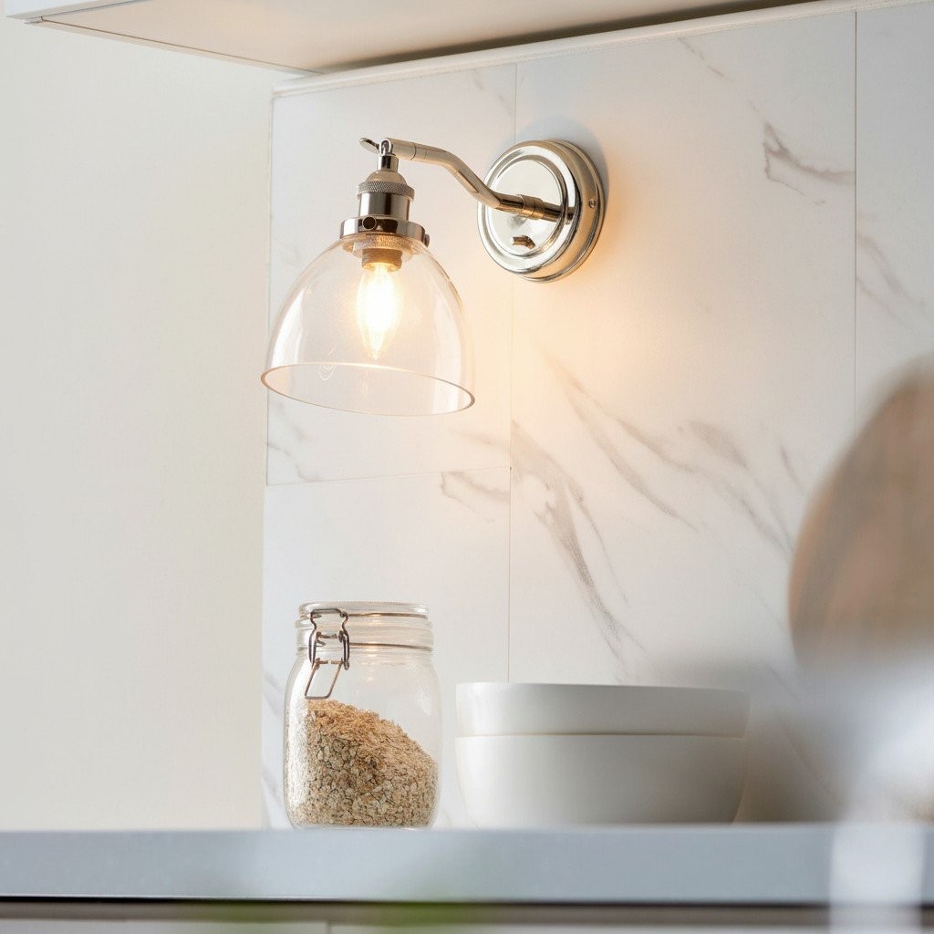Novera wandlampencollectie - Glazen kap in messing, zilver, nikkel en koper - Residentieel en boutique horeca HL2034