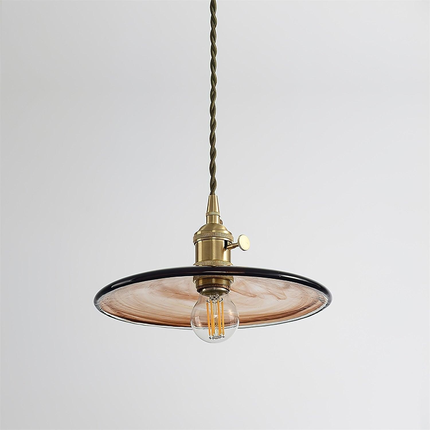 Messing Vintage Helder Glazen Hanglamp HL623