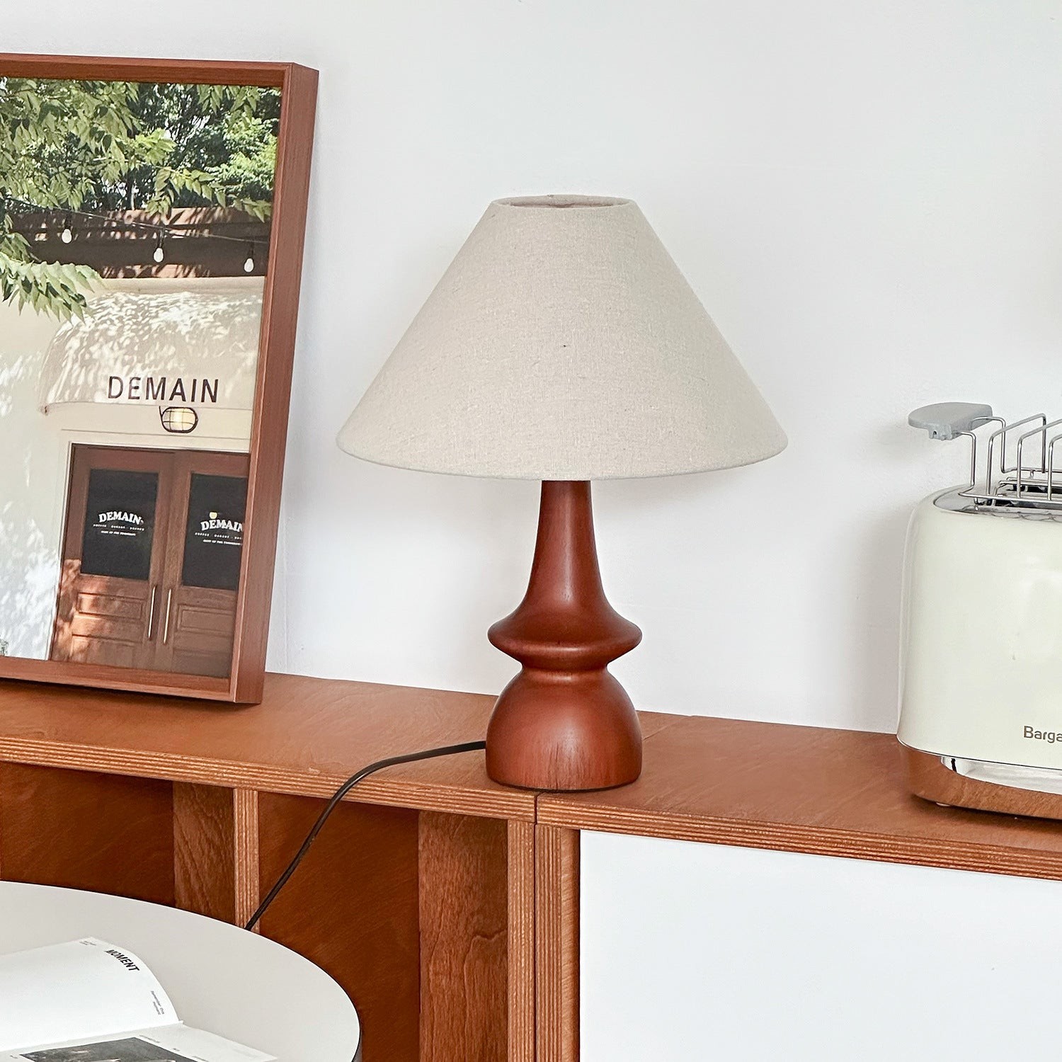 Olivia Vintage Massief Houten Tafellamp HL1259