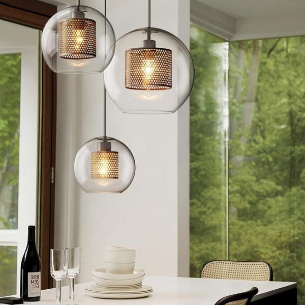 Vintage Glazen Hanglamp Industriele Woonkamer HL41