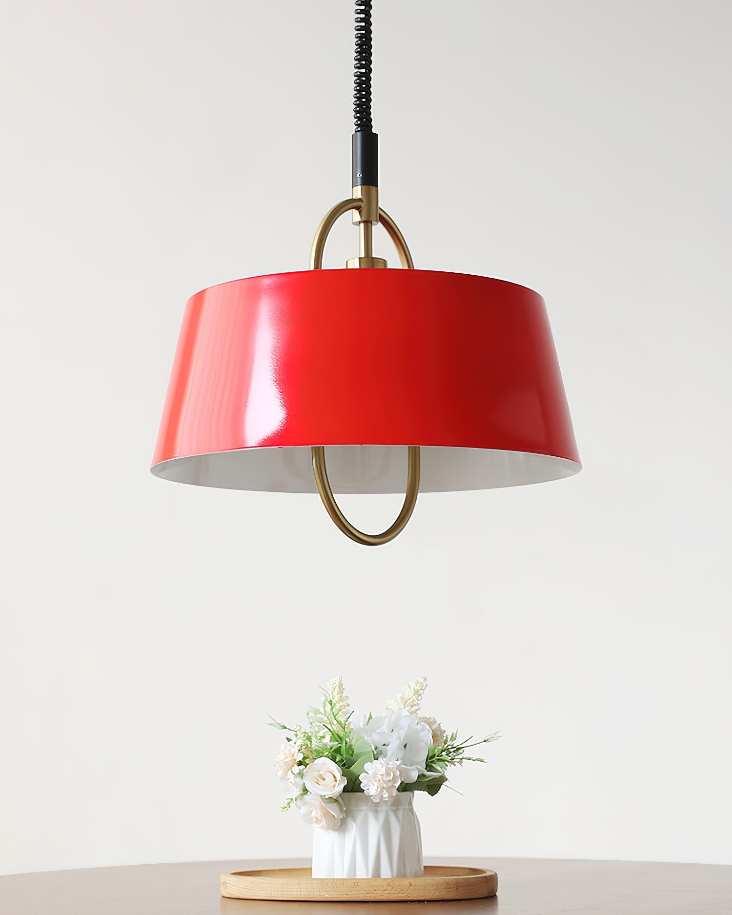Retro klassieke trommelvormige intrekbare metalen hanglamp HL353