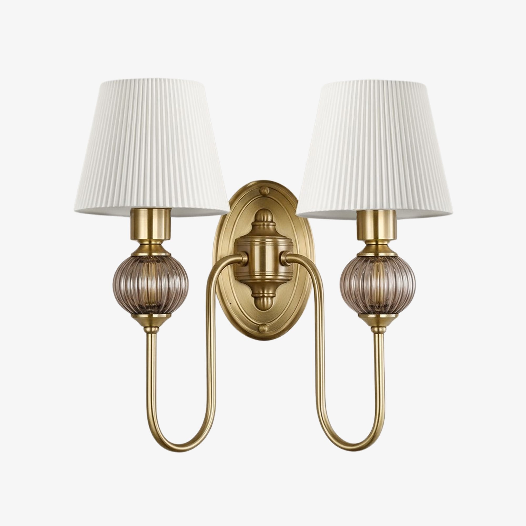 Rowanea keramische wandlamp met stoffen kap en metalen afwerking - Moderne halverlichting in landelijke stijl HL2409