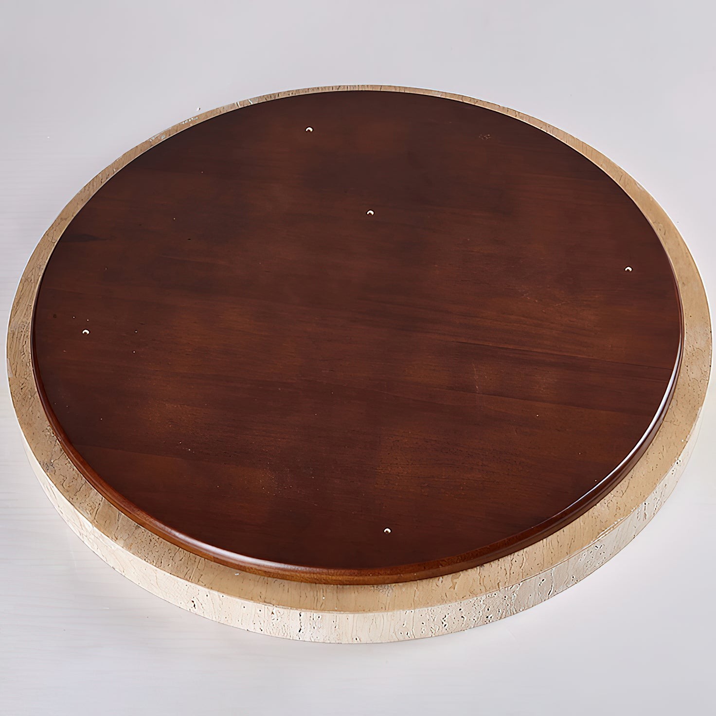Ultradunne ronde plafondlamp van travertijn HL3243