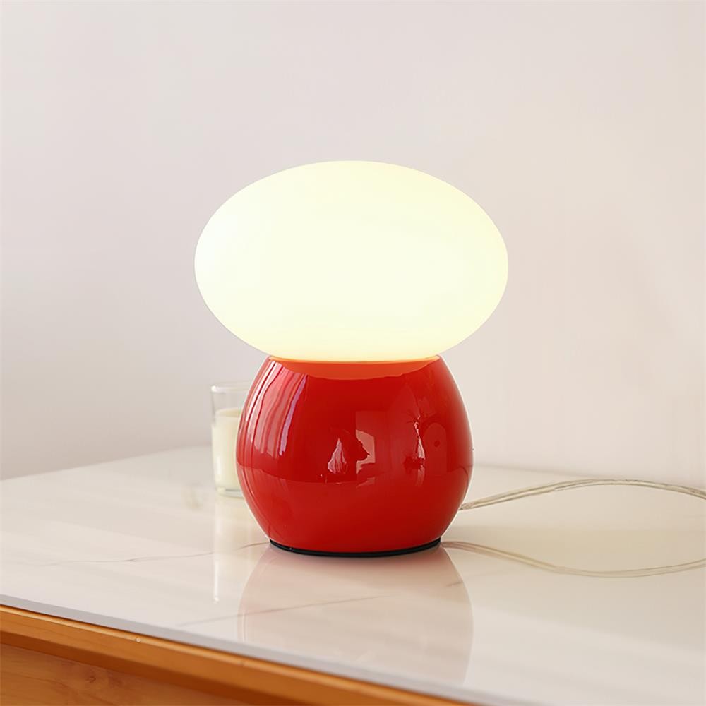 Moderne crèmekleurige paddestoel tafellamp HL904