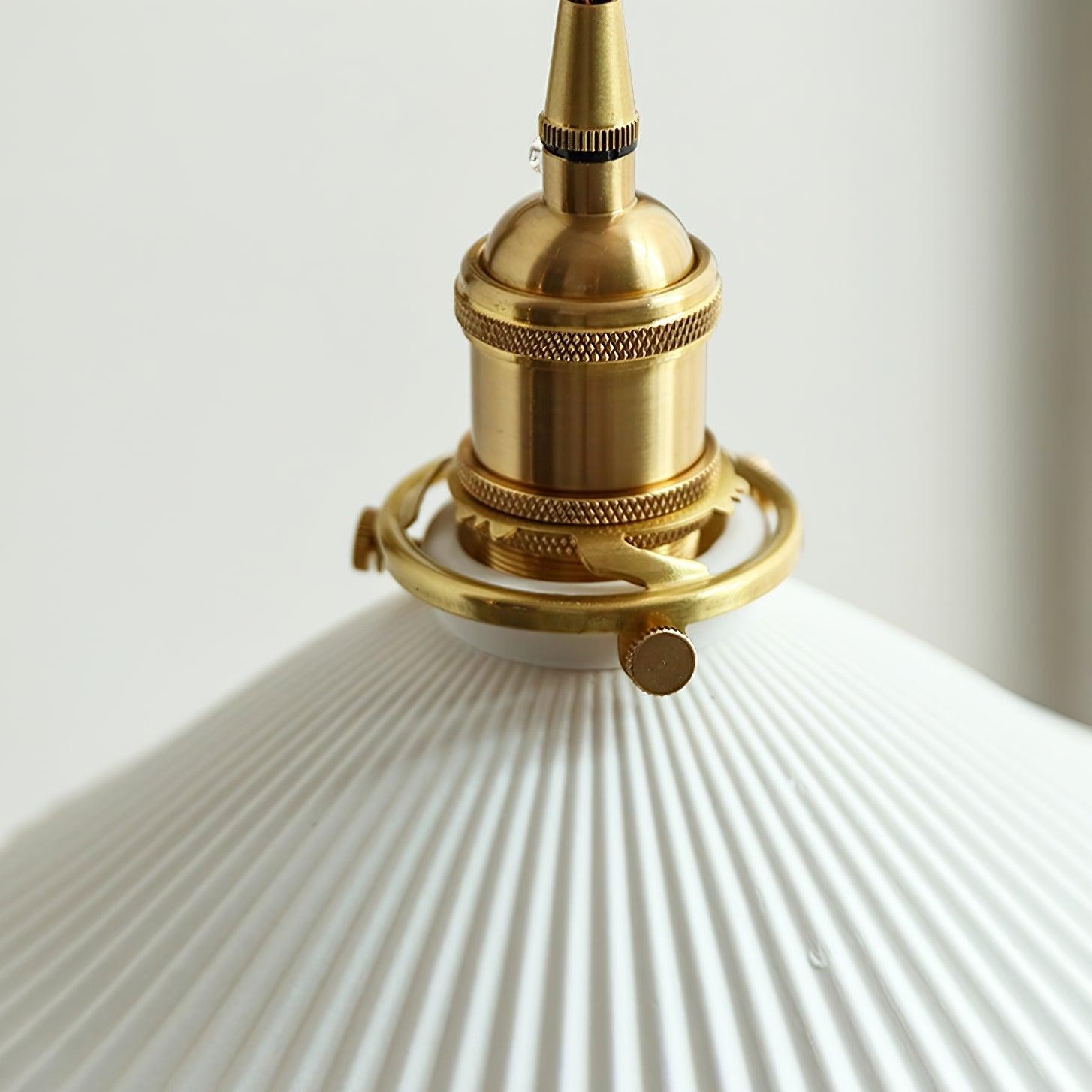 Walnoot Taps Toelopende Geribbelde Keramische Zwenkarm Wandlamp HL1077
