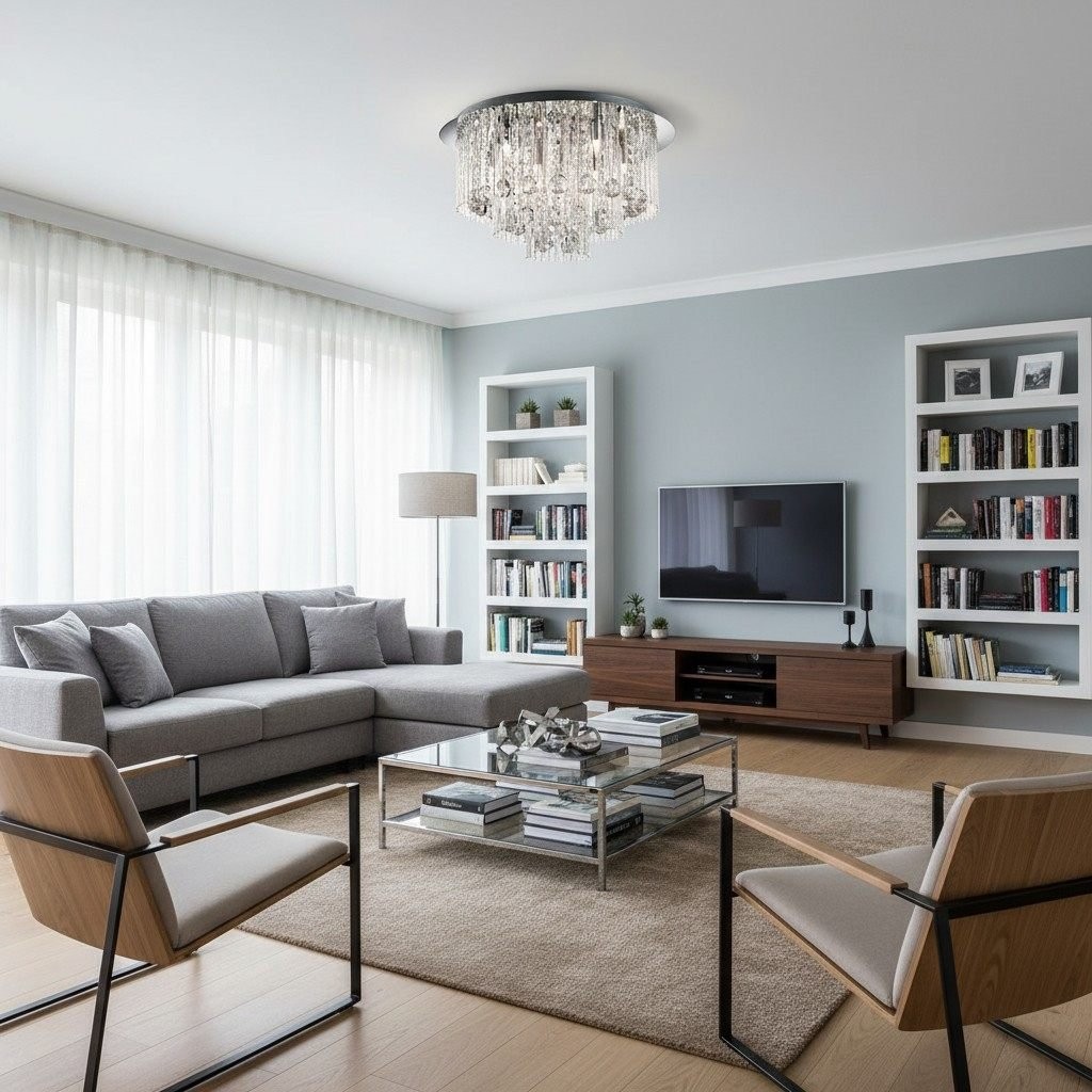 Virelis plafondlamp met 8 gedraaide buizen - Modern kristaldesign voor eetkamers of woonkamers HL2187