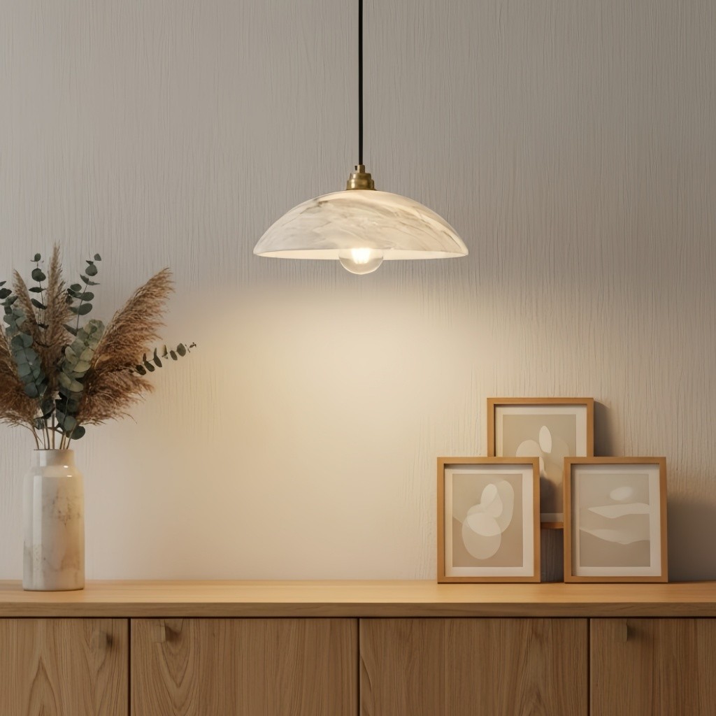 Alariv Elegante Alabaster Dome Hanglamp - Moderne Steenverlichting voor Eet- of Woonkamer HL2500