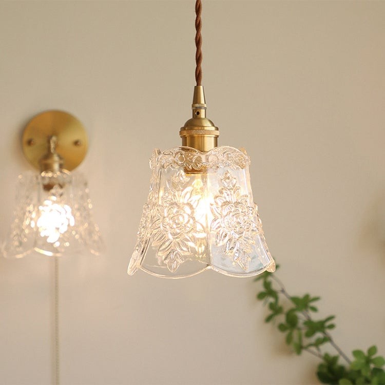 Traditionele Japanse messing walnoot glazen keramische cilinder conische bloemkom hanglamp HL1404
