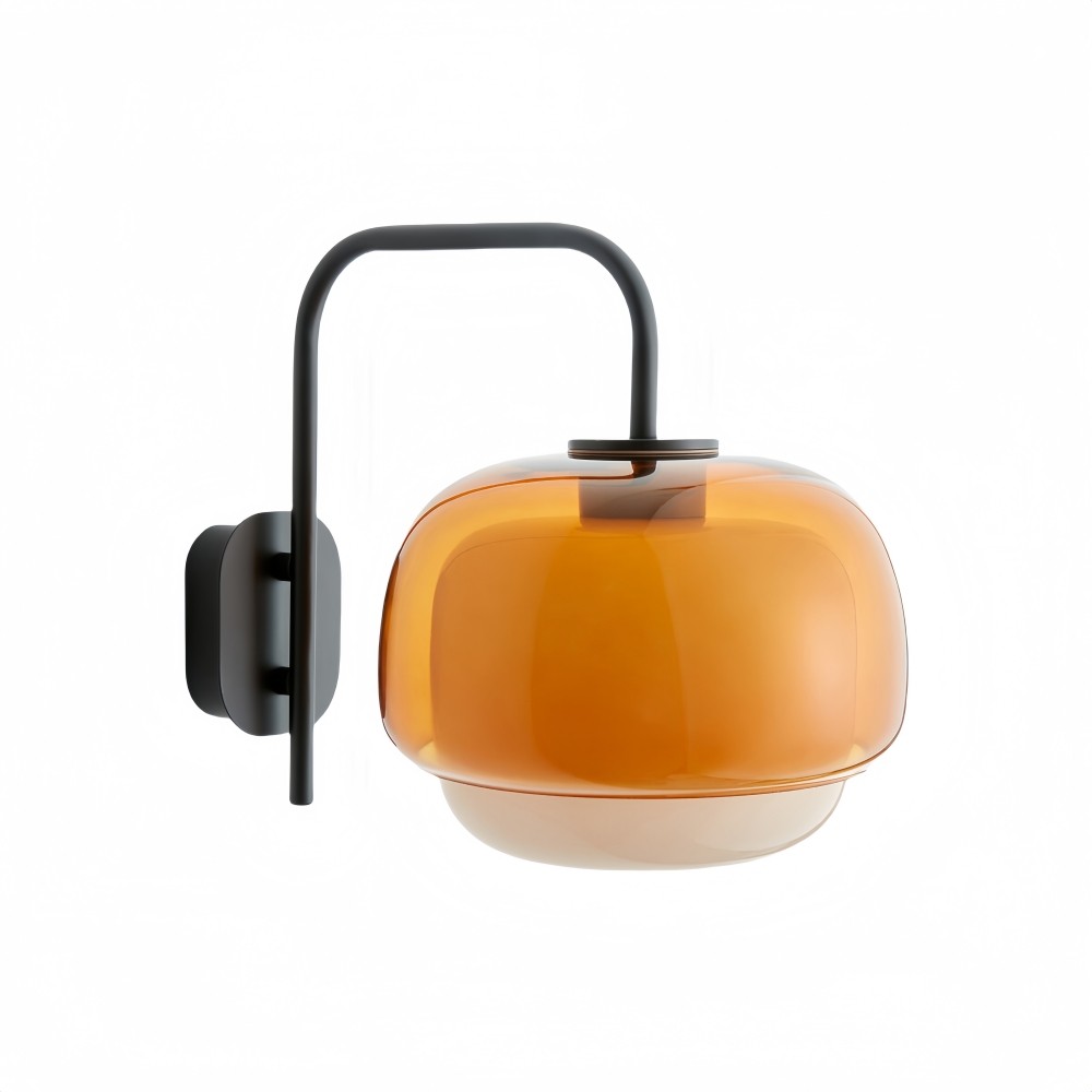 Clinco Wandlamp van gekleurd glas - Dubbele bolvormige lamp in de vorm van een paddenstoel HL1097