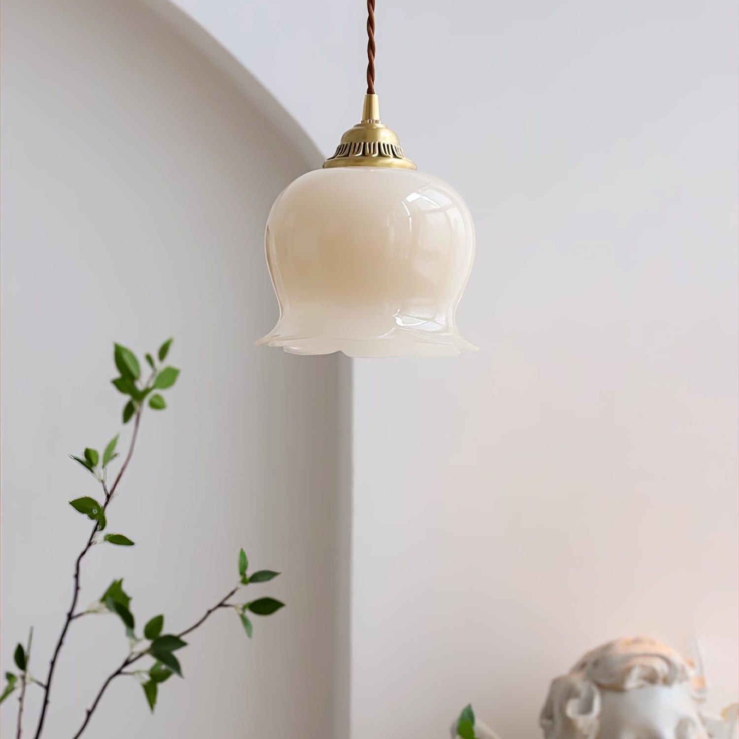 Retro Crème Lily Flower Hanglamp HL302