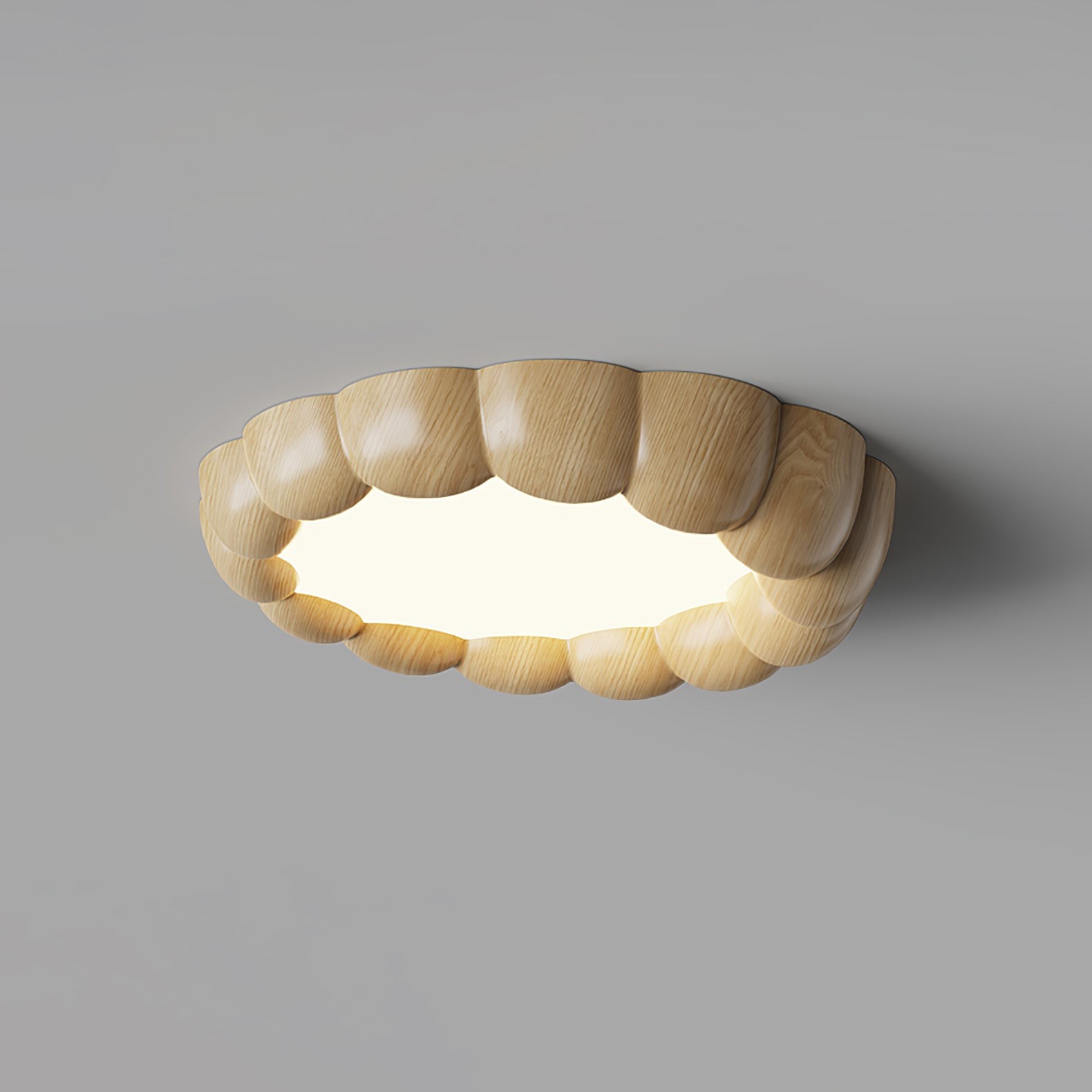 Plafondlamp met imitatiehouten rimpel HL441