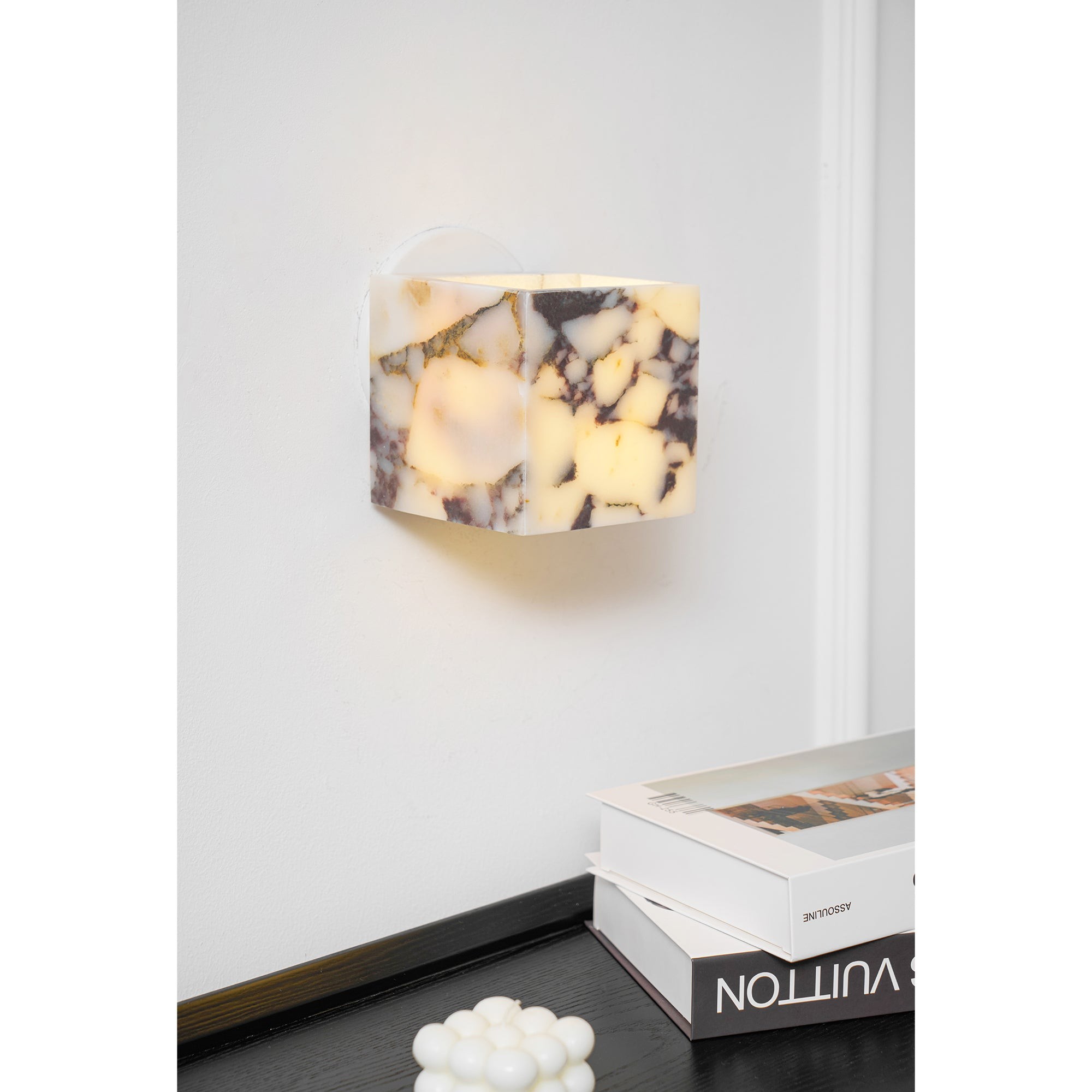 Vierkante marmeren wandlamp HL3178