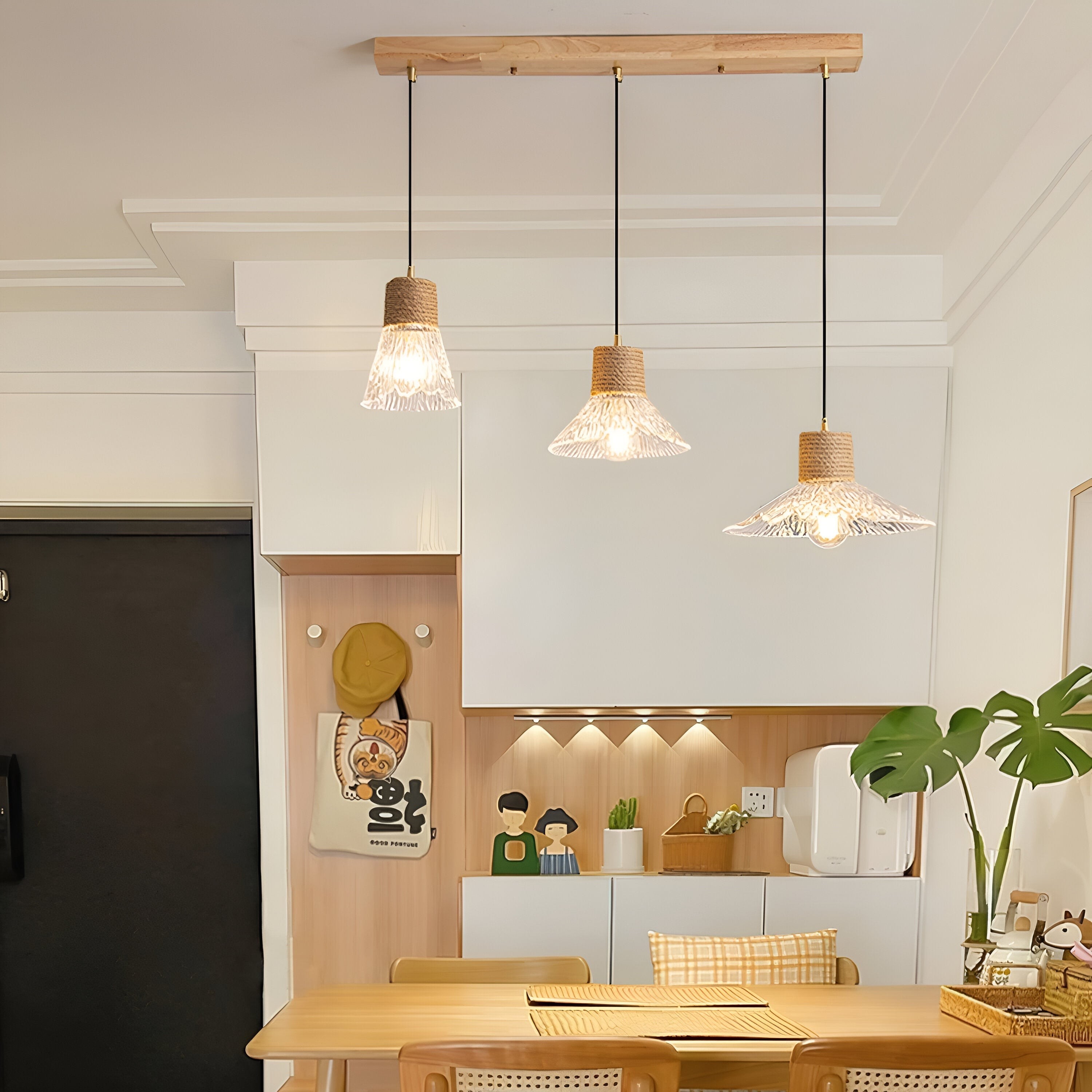 Nordic henneptouw glazen hanglamp HL1209