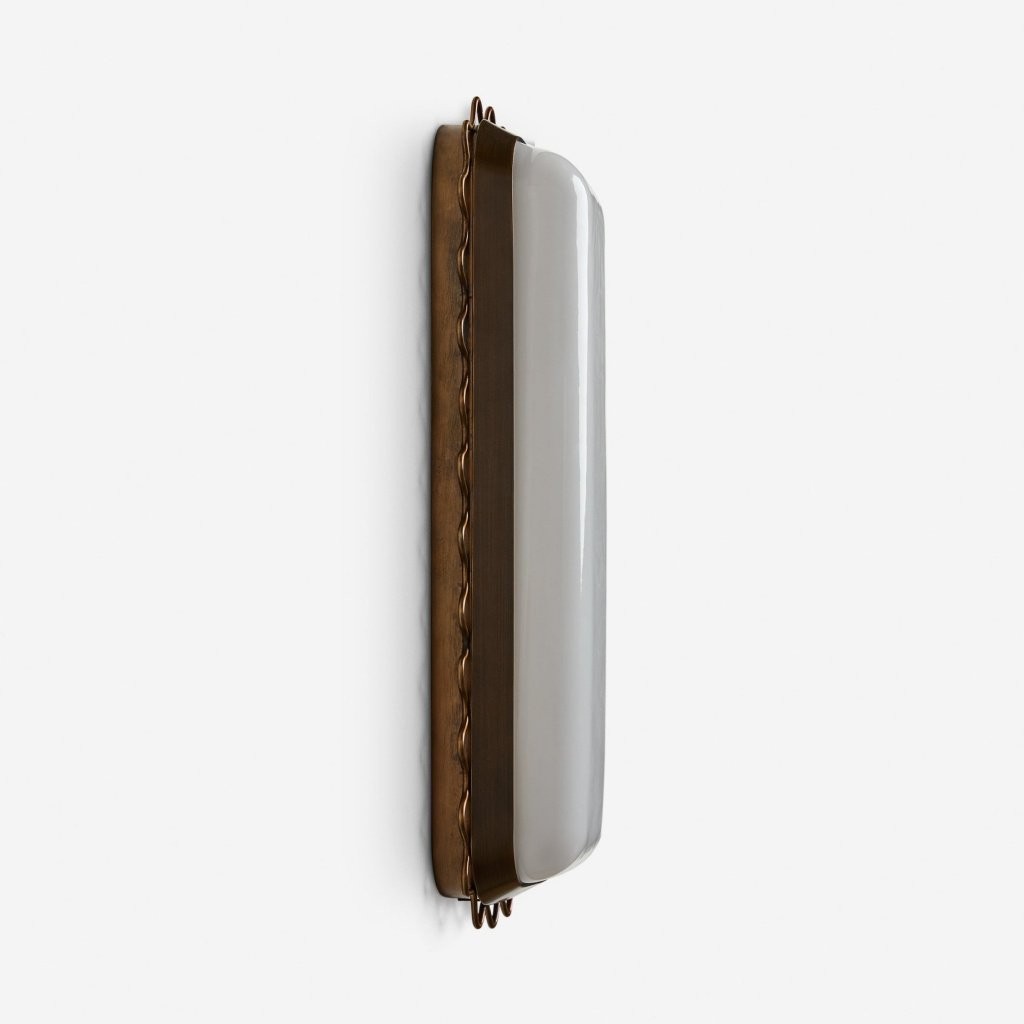 Glowvera wandlamp - Moderne wandlamp met golvend metalen frame en glazen kap voor de hal HL1862