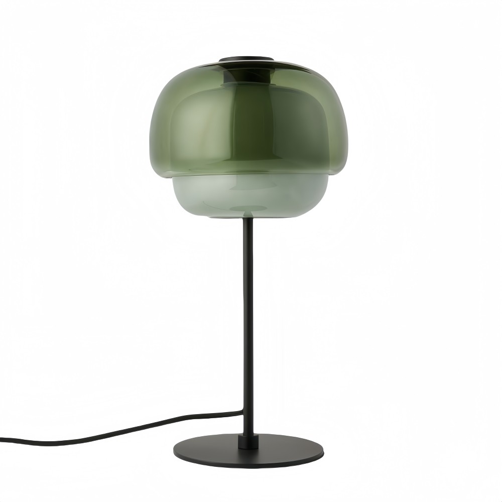 Clinco Dome Tafellamp van Gekleurd Glas - Retro Paddenstoelvormige Nachtlamp voor de Slaapkamer HL1095