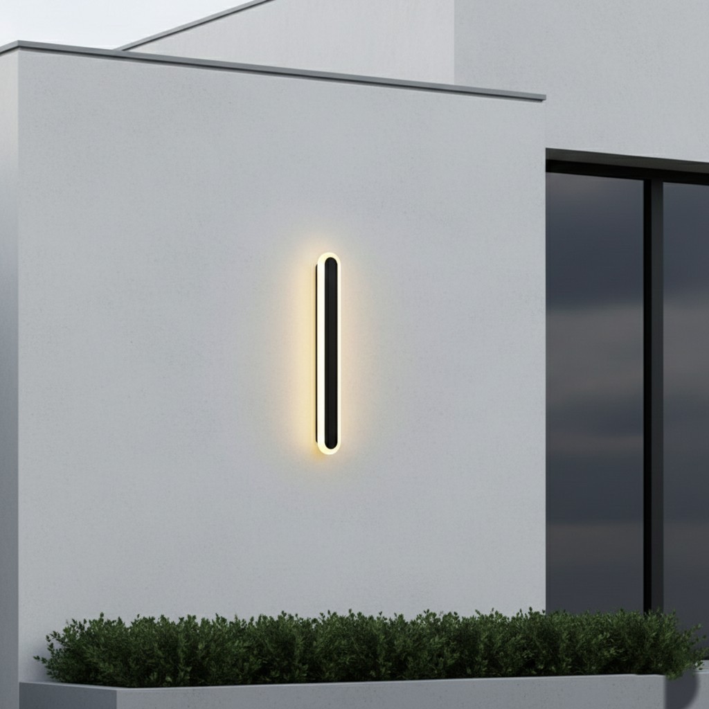 Edge Minimalistische Metalen Ovale IP65 Waterdichte Buitenwandlamp HL3428