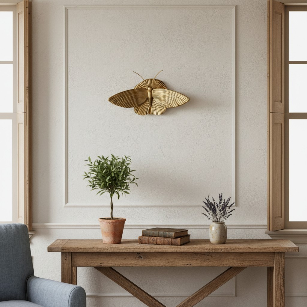 Mothriel wandlamp in de vorm van een mot - Sculpturaal design decoratieve wandlamp voor de slaapkamer HL2467