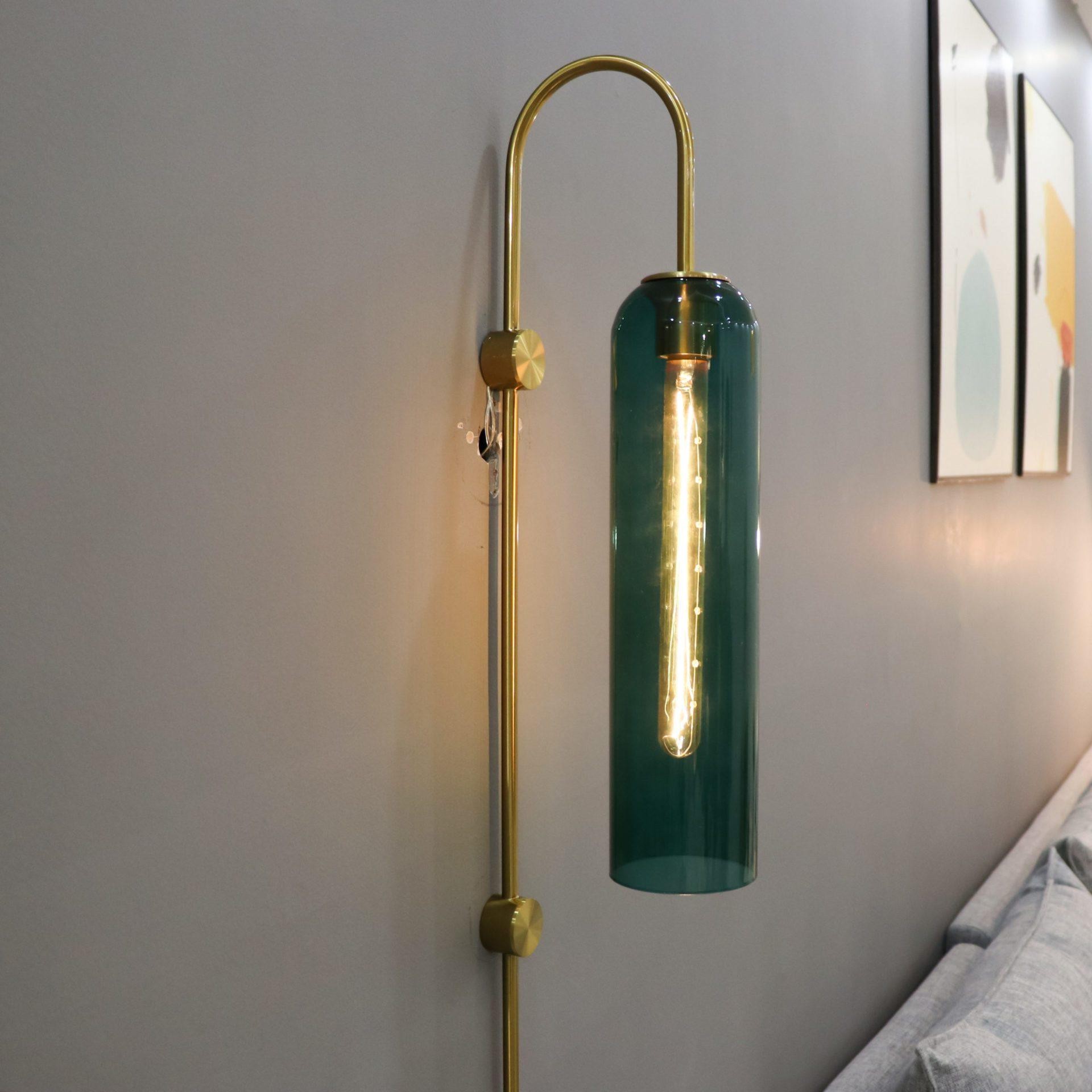 Glazen Float Glide Cilindrische Wandlamp voor Slaapkamer