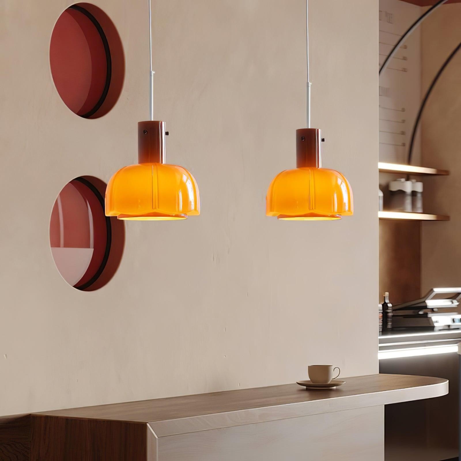 Middeleeuwse stijl glazen knop hanglamp HL619