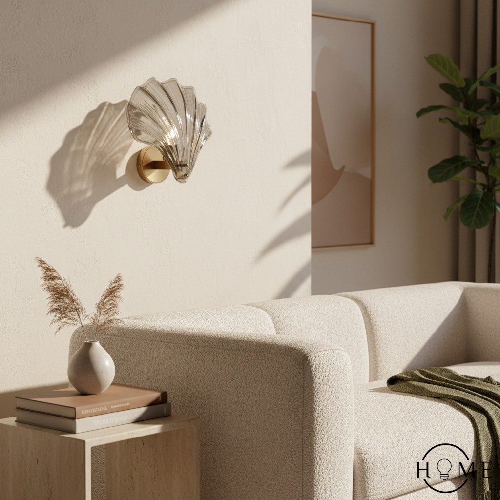 Moderne glazen design wandlamp in schelpvorm HL61