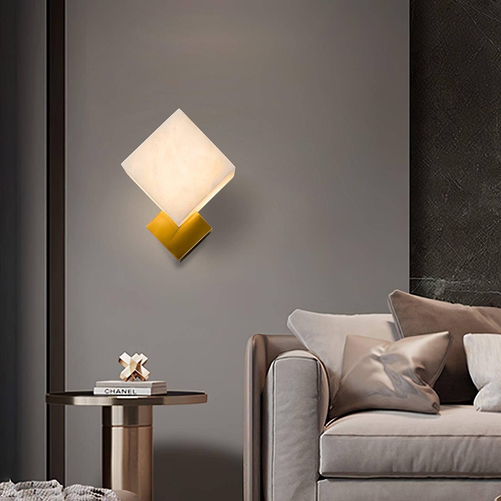 Blokvormige alabaster wandlamp HL2940