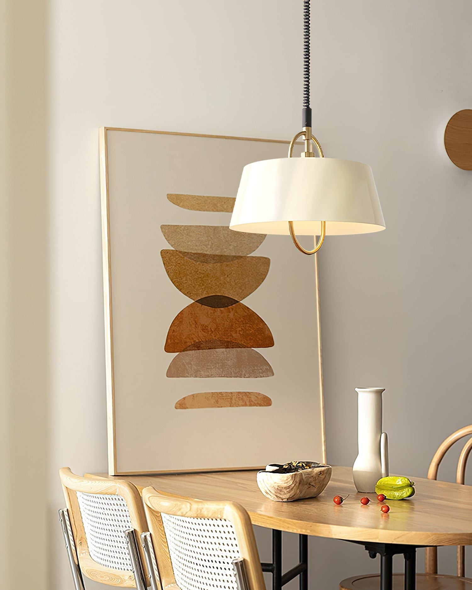 Retro klassieke trommelvormige intrekbare metalen hanglamp HL353