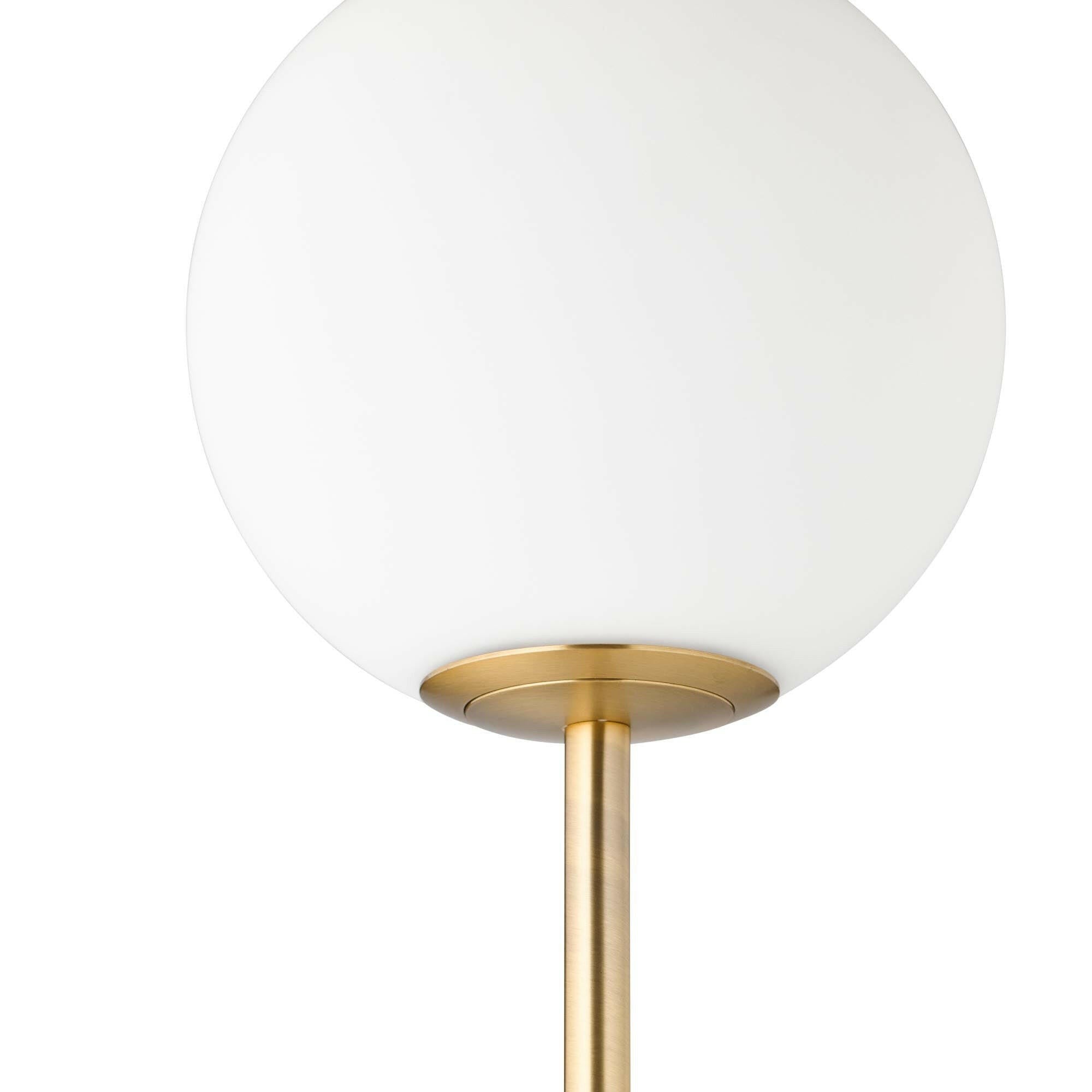 Moderne minimalistische vloerlamp met travertijn voet en glazen bol HL941