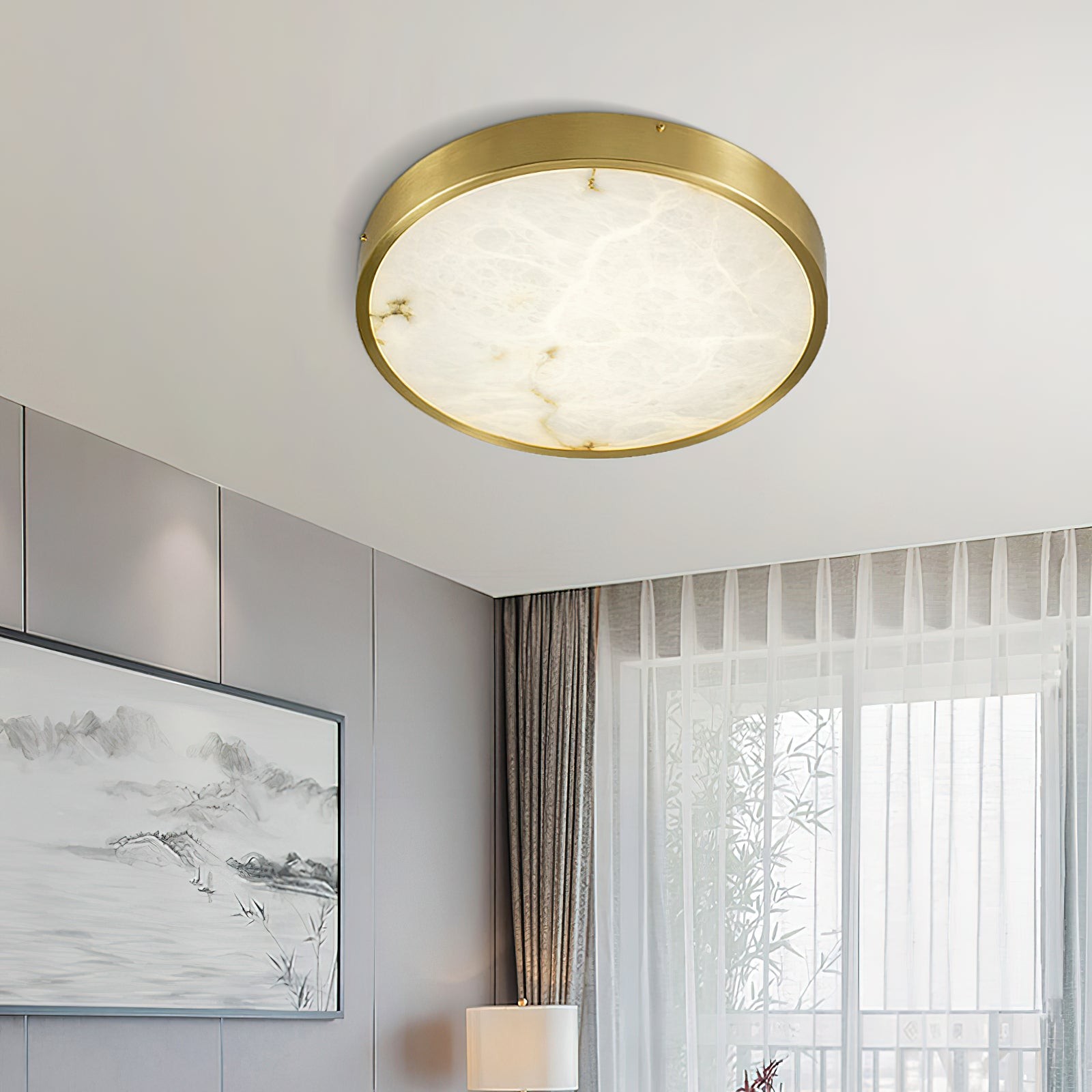 Geometrische albasten inbouwplafondlamp HL2984