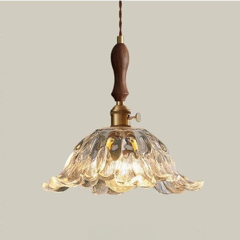Retro Franse bloemen glazen hanglamp HL1275