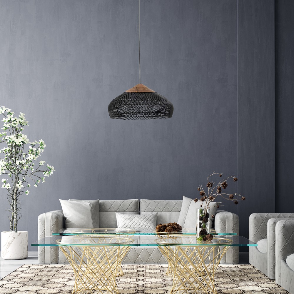 Retro Boheemse hanglamp van rotan HL3389