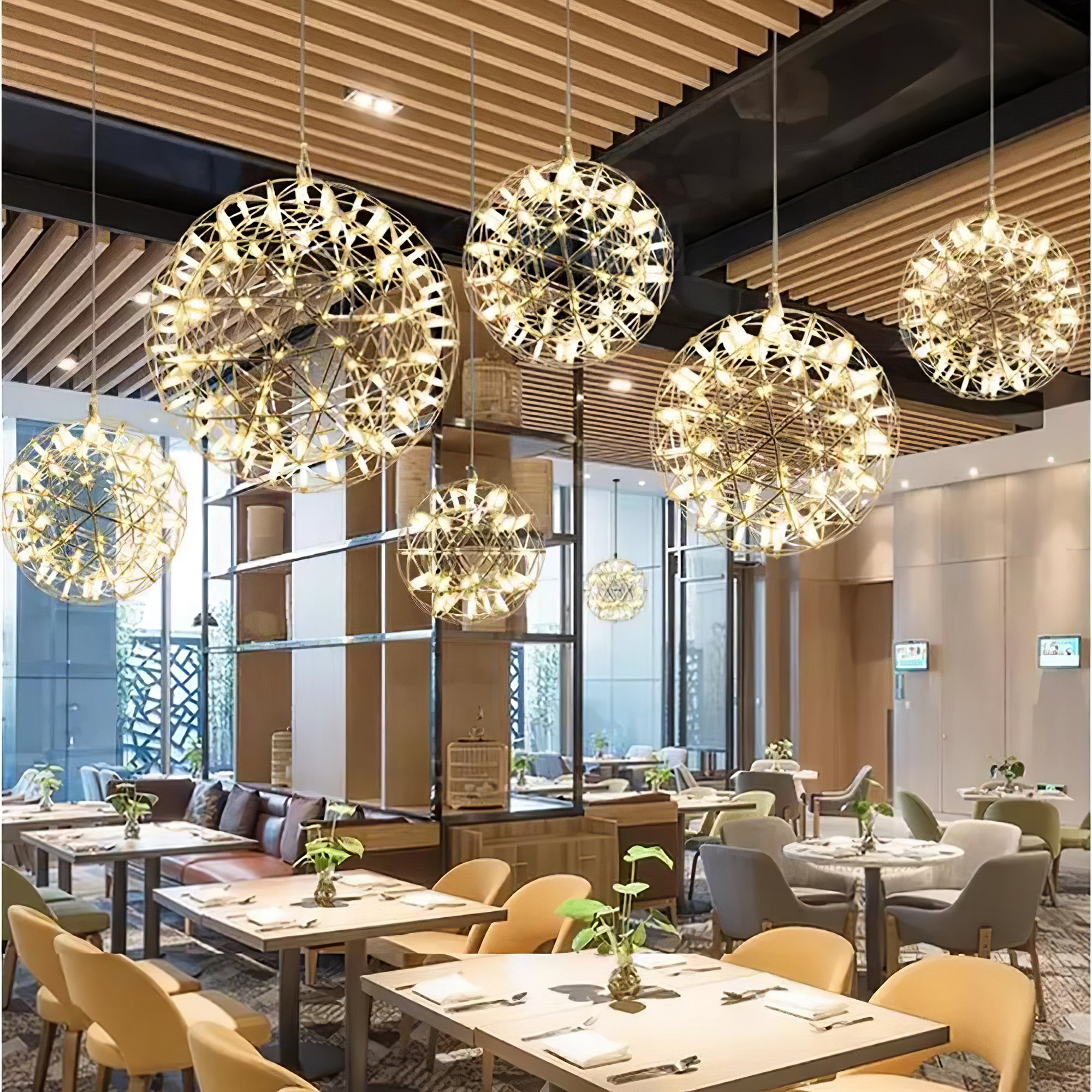 Zilveren Spark Ball hanglamp HL1407