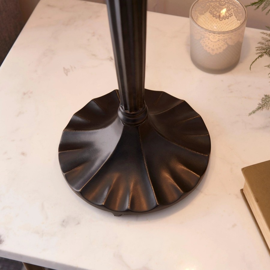 TF Fargo Geometrische Lamp in Tiffany-stijl - Amberkleurig en crèmekleurig glas, accentverlichting voor slaapkamer of