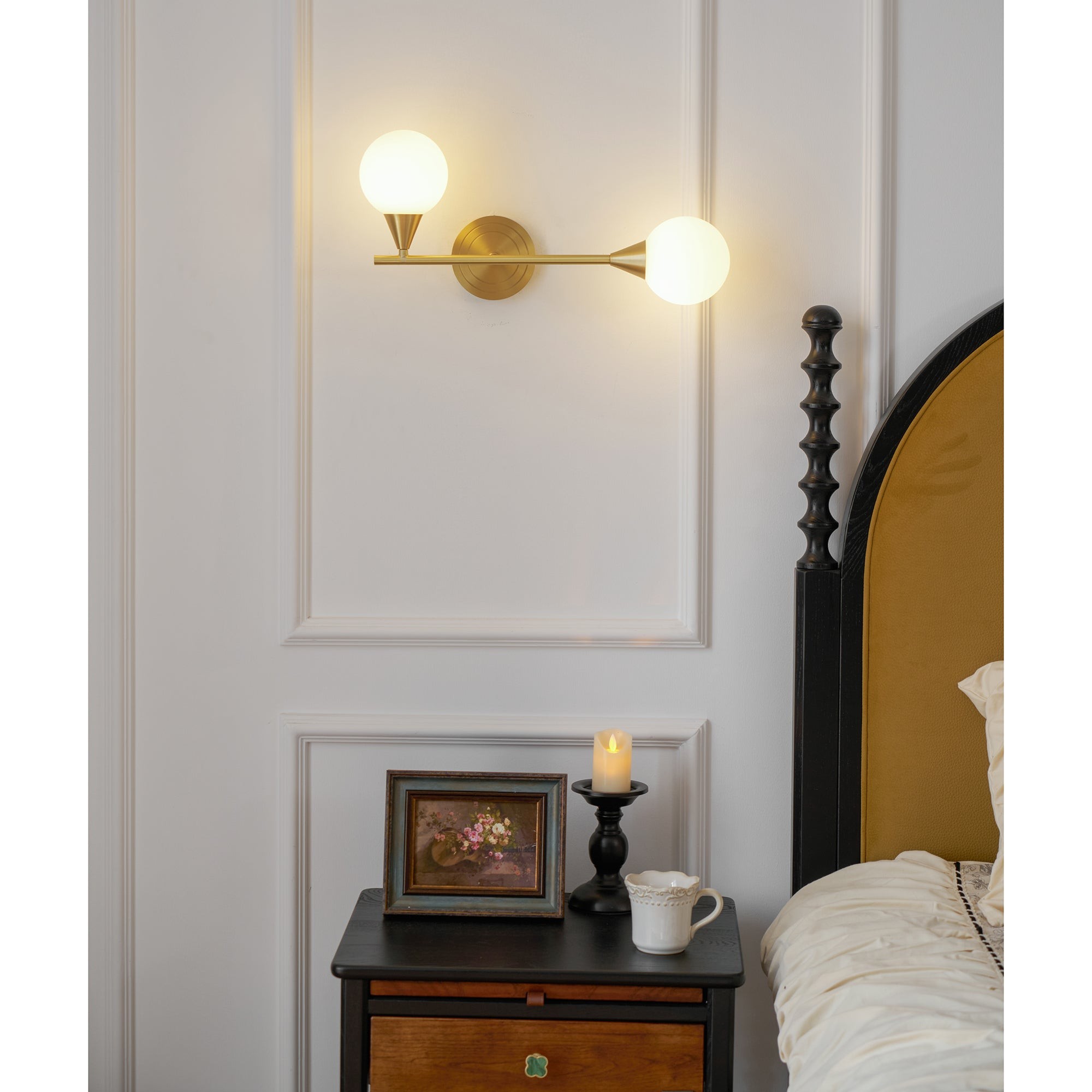 Holten messing wandlamp met arm HL2962